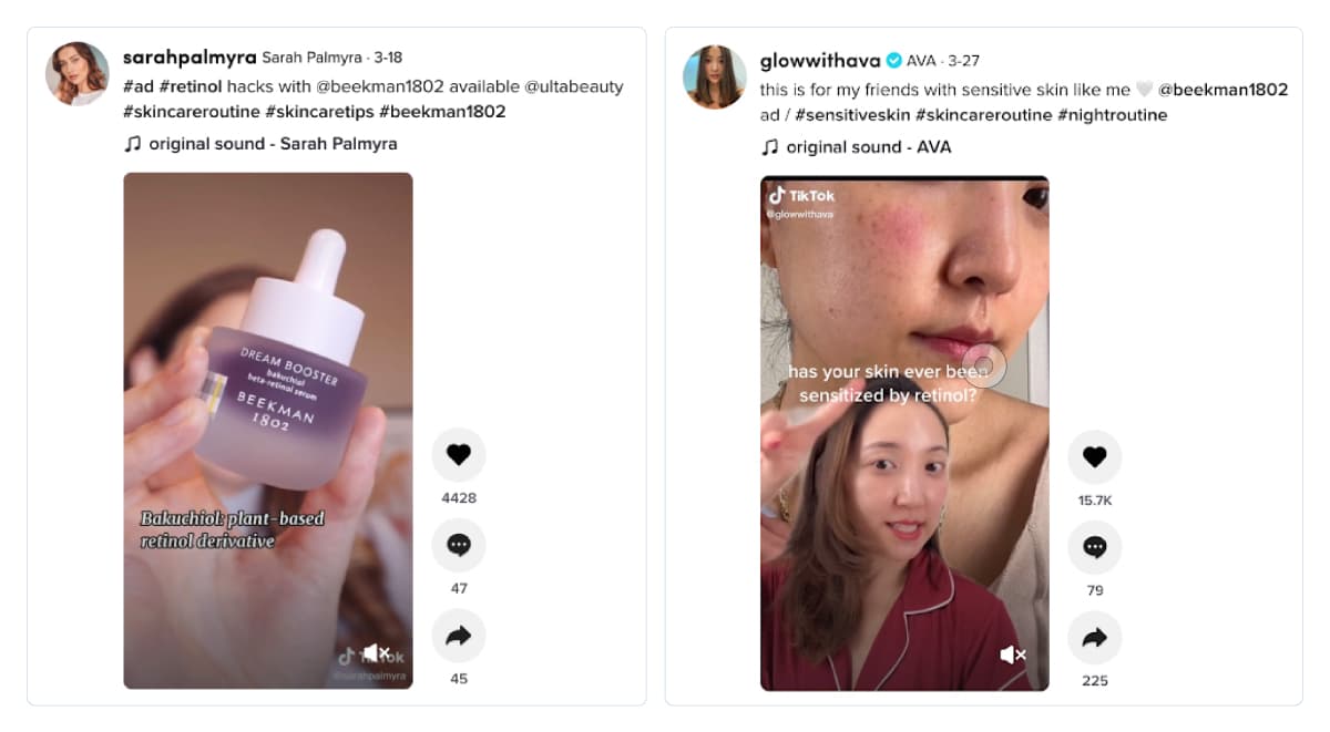Beekman 1802 Influencer Marketing on TikTok